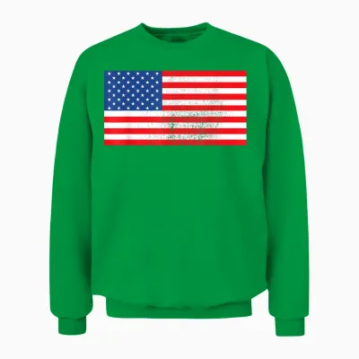Drapeau Américain Patriotique Des états-Unis Pour Hommes, Femmes, Enfants, Garçons Et Filles Unisex Sweatshirt - Irish Green