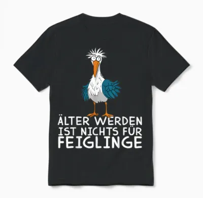 Funny Seagull Seagull Get Older Is Nothing for Cowards Unisex T-Shirt - Black
