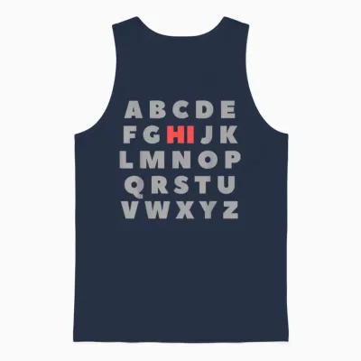 Hi Alphabet Letters Learning Abc Funny Gift Toddler Kids T-Shirt, Black, S Unisex Tank Top - Navy