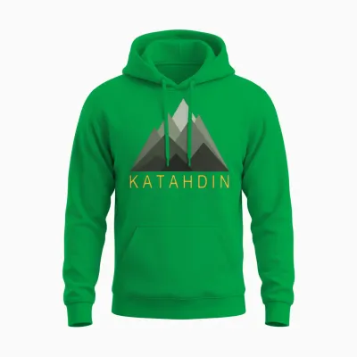 Katahdin Mountain Maine Hiking Unisex Hoodie - Irish Green