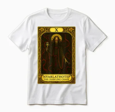 Nyarlathotep Chaos Creeping Cthulhu Necronomicon Tarot Unisex T-Shirt - White