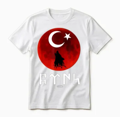 Göktürk Ayyildiz Türkei Flagge Türk Bayrak Bozkurt Tengri Unisex T-Shirt - White