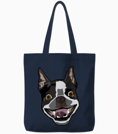 Funny Dog Tote Bags - Navy