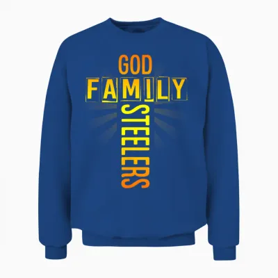 Tee Shirt God Family Steeler Unisex Sweatshirt - Royal