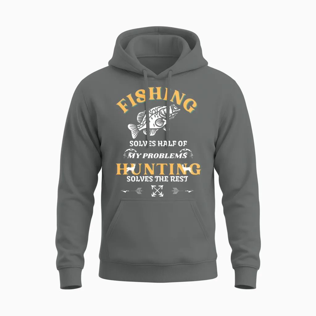 Funny Fishing Unisex Hoodie in Graphite Heather