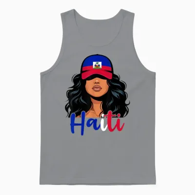Flag Haitian Girl Haiti Proud Haitian Women Haiti Unisex Tank Top - Sport Grey