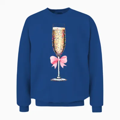 Coquette Champagne Glass Happy New Year 2026 Party Women Unisex Sweatshirt - Royal