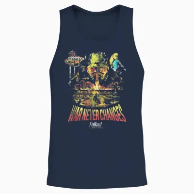 Fallout Video Game New Vegas War Never Changes Collage Unisex Tank Top - Navy