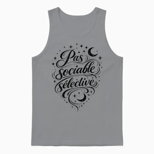 Women's Original Gift Funny Funny Not Sociable Selective Unisex Tank Top in Sport Grey