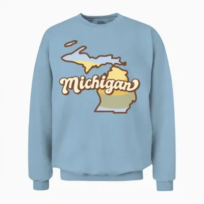 Michigan Retro Unisex Sweatshirt - Light Blue