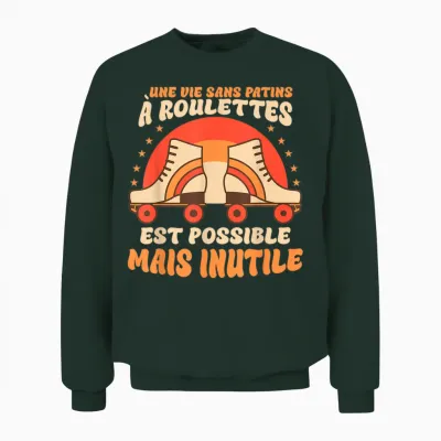 Roller Grafique T-Shirt, Black, S Unisex Sweatshirt - Forest