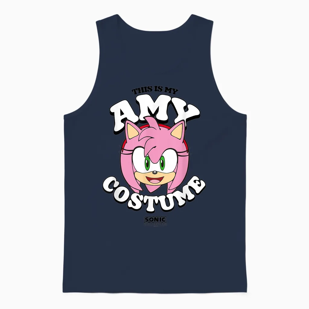 Sonic the Hedgehog Halloween This Is My Amy Costume Unisex Tank Top in Navy