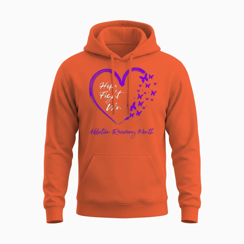 National Recovery Month Awareness Support Unisex Hoodie in Orange