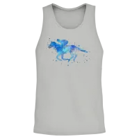Horse Racing, Watercolor Horse Racing Unisex Tank Top - Ash – 2