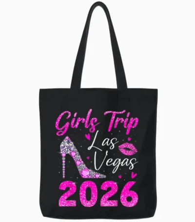 Girls Trip Las Vegas 2026 Women Girls Weekend Trip to Vegas Tote Bags - Black