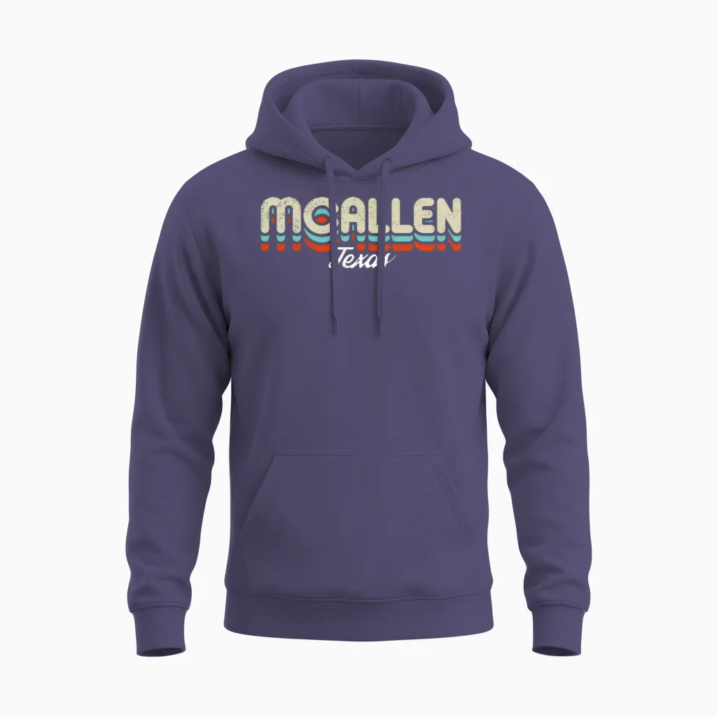 Retro Mcallen Texas Unisex Hoodie - Heather Sport Dark Navy