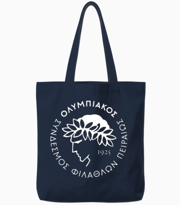 Olympiacos Piraeus Greek Ultras Gate 7 Tote Bags in Navy