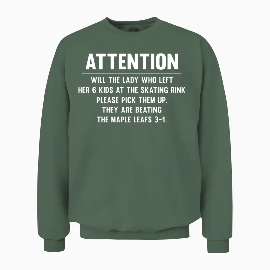 Canada Maple Leafs Hockey Game - Funny Winter Unisex Sweatshirt in Military Green