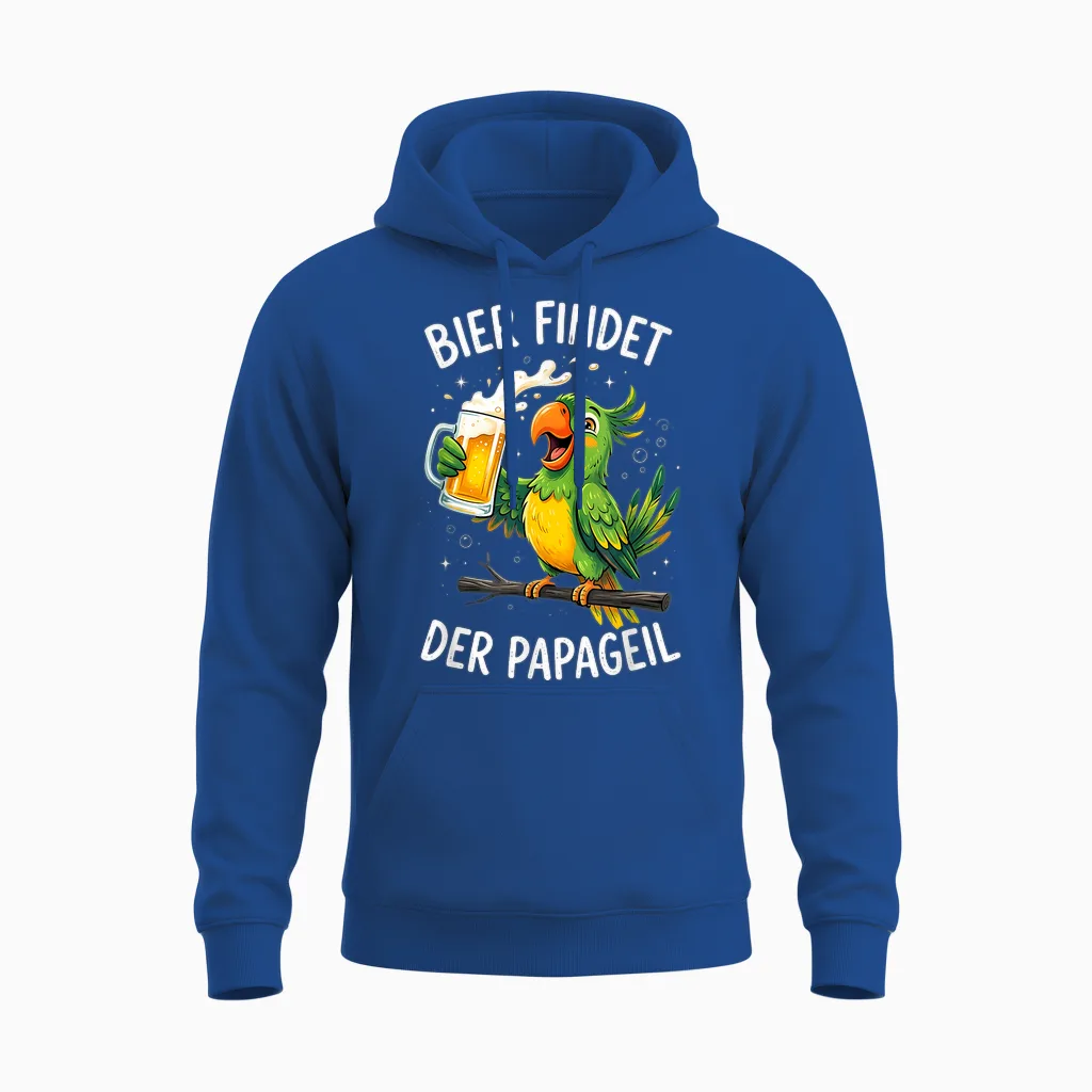 Bier Findet Der Papageil Unisex Hoodie in Royal