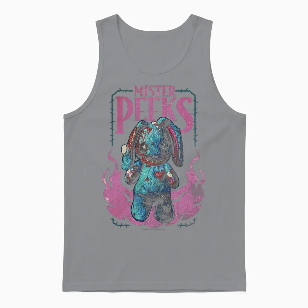 Call of Duty Mister Peeks Zombie Bunny Flames Video Game Unisex Tank Top in Sport Grey