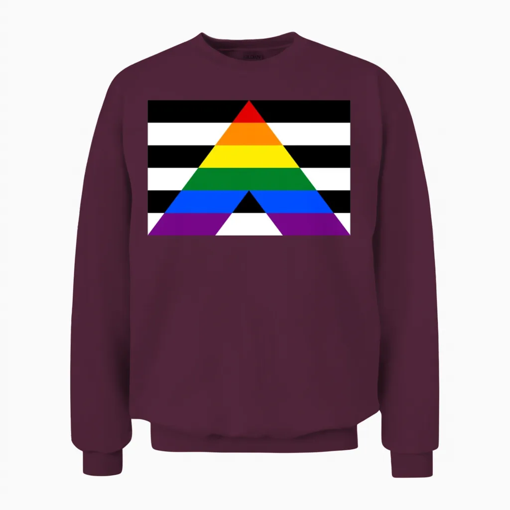 Straight Ally Unisex Sweatshirt in Maroon