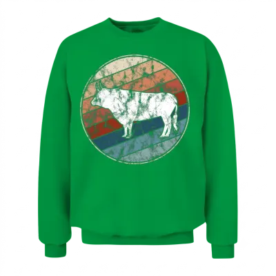 Bull in Retro Style Unisex Sweatshirt - Irish Green