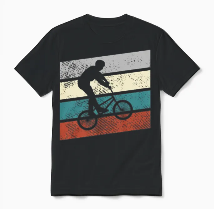 Bmx Retro Cycling Unisex T-Shirt in Black