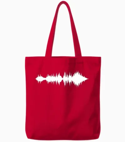 Waves Amplitude Rash Curve Diagram Music Tote Bags - Red