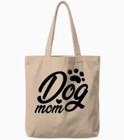 Dog Mom Tote Bags - Natural