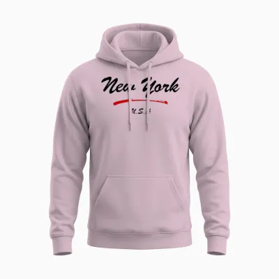 New York Unisex Hoodie - Light Pink