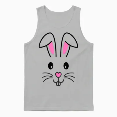 Easter Bunny Face Easter Bunny Face Easter Outfit Cute T-Shirt, White Unisex Tank Top - Ash
