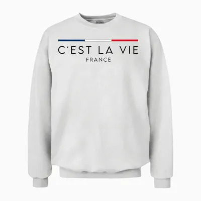 C'est La Vie - Trikolore: Frankreich Nationalfarben T-Shirt - Herren - Weiß - S Unisex Sweatshirt - White