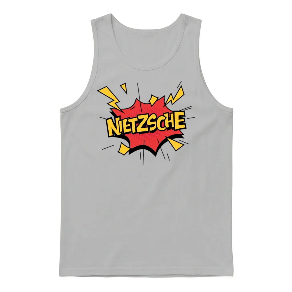 Nietzsche Comic Cartoon Boom Pop Art Unisex Tank Top - Ash