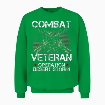 Combat Veteran Desert Storm Military Unisex Sweatshirt - Irish Green
