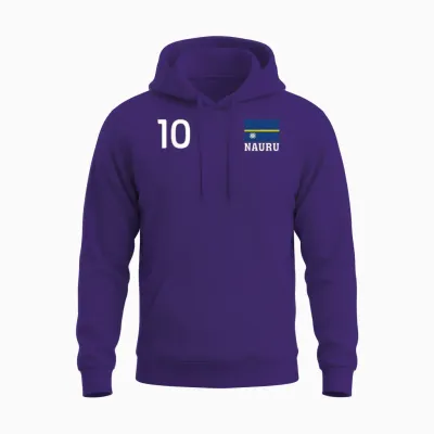 Nauru Numéro 10 Drapeau National Country Pride Heritage Unisex Hoodie - Purple