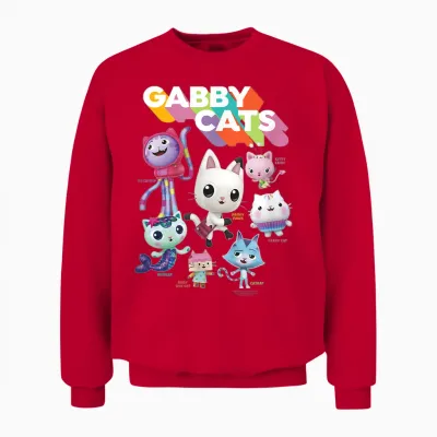 Gabby's Dollhouse Gabby Cats T-Shirt, Blue Unisex Sweatshirt - Red