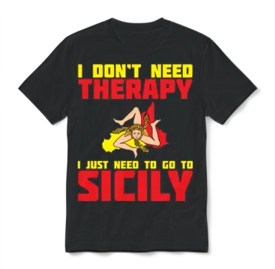 Sicily Flag Sicilia Unisex T-Shirt - Black