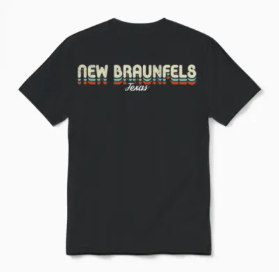 Retro New Braunfels Texas Unisex T-Shirt - Black
