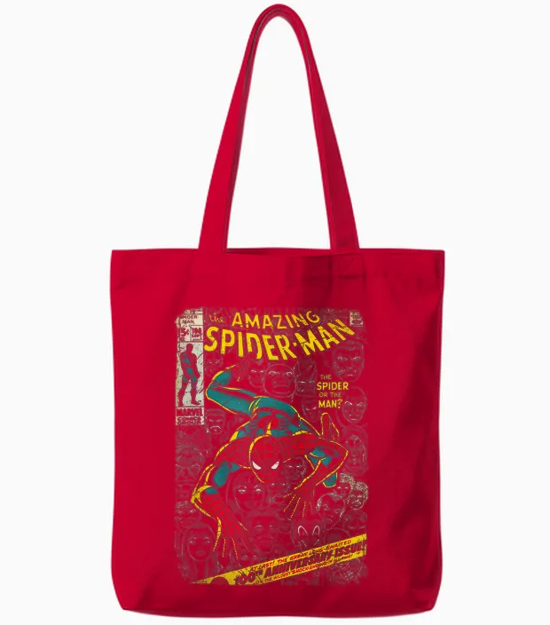 Marvel Spider-Man Comic Book Anniversary Short Sleeve Tote Bags in Red
