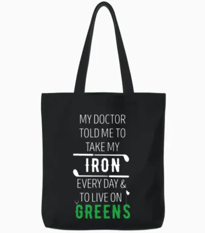 Golf Live on Greens Golfer Tote Bags - Black