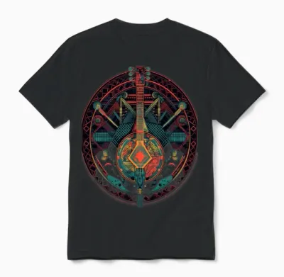 Banjo Guitar Guitarist Banjo Player Music Lover Unisex T-Shirt - Black
