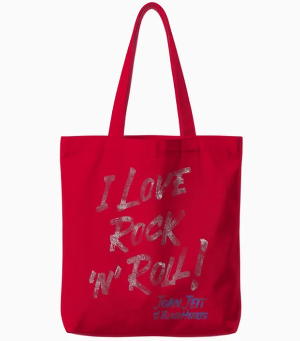 Joan Jett Et Les Blackhearts - J'adore Le Rock 'n' Roll Tote Bags in Red