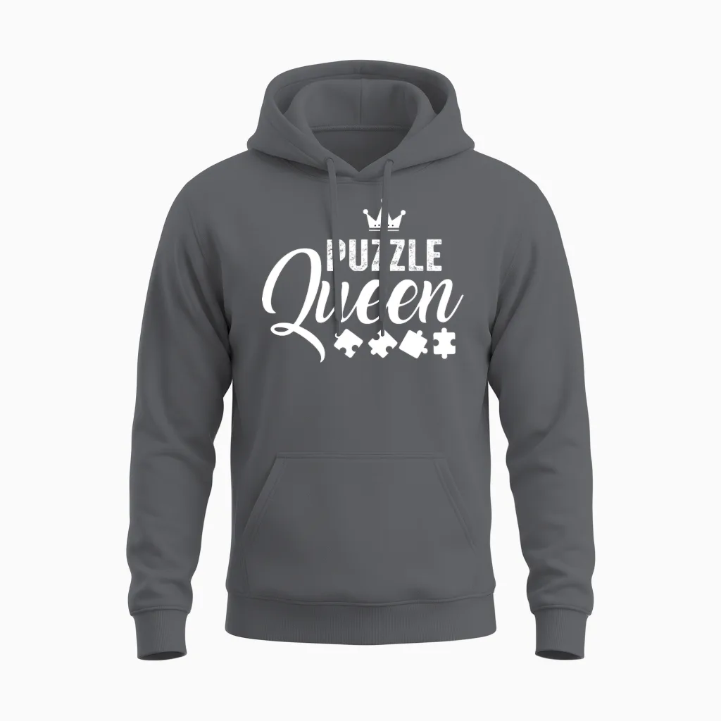Puzzle Queen Puzzle Enthusiast Gift Unisex Hoodie in Charcoal