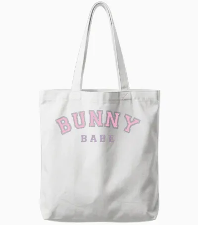 Retro Bunny Babe Tote Bags - White