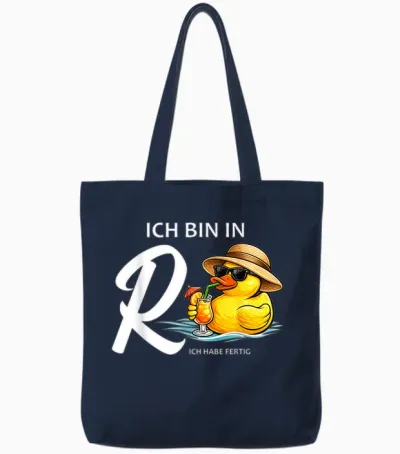 Rentner Ente Ich Habe Fertig Ruhestand Rentnerin Tote Bags - Navy