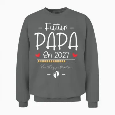 Annonce Grossesse Famille 1er Fois Papa - Futur Papa 2027 Unisex Sweatshirt - Graphite Heather