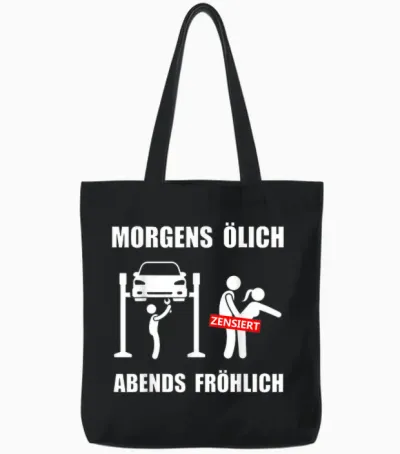 Herren Kfz Mechatroniker Lustige Mechaniker Sprüche ölich Fröhlich Tote Bags - Black