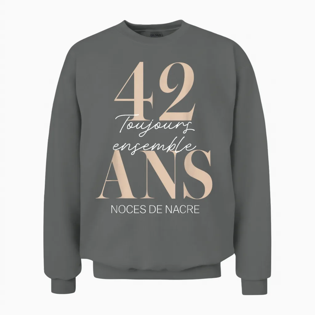 Idée Cadeau 42 Ans De Mariage – Noces De Nacre Unisex Sweatshirt in Graphite Heather