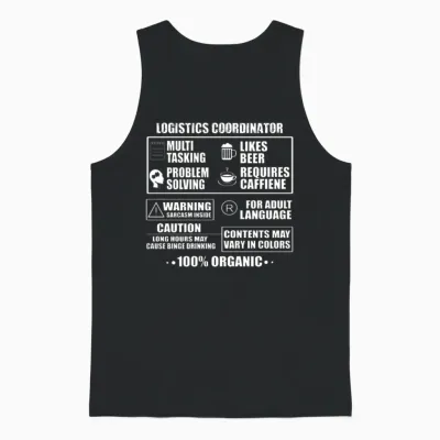 Funny Logistics Coordinator Outfit Unisex Tank Top - Black