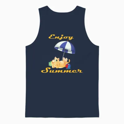 Genießen Sie Den Sommer Unisex Tank Top - Navy